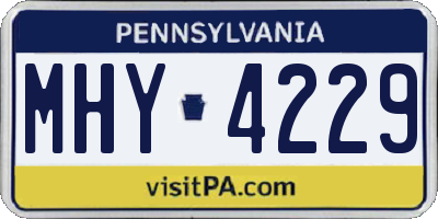 PA license plate MHY4229