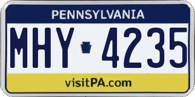 PA license plate MHY4235