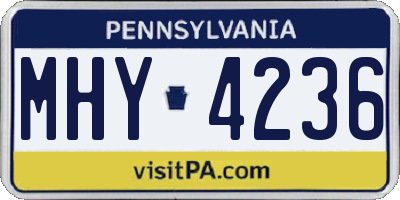 PA license plate MHY4236