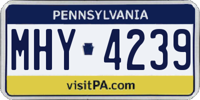 PA license plate MHY4239