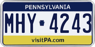 PA license plate MHY4243