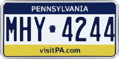 PA license plate MHY4244