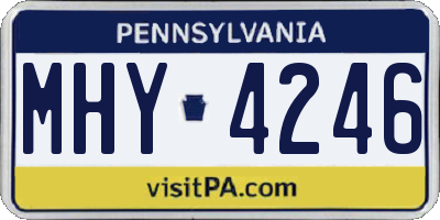 PA license plate MHY4246