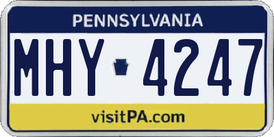 PA license plate MHY4247