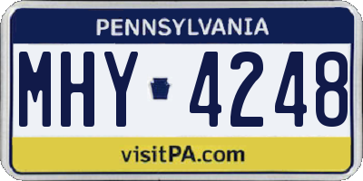 PA license plate MHY4248