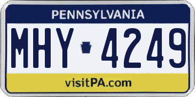 PA license plate MHY4249