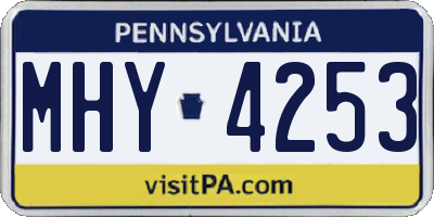 PA license plate MHY4253