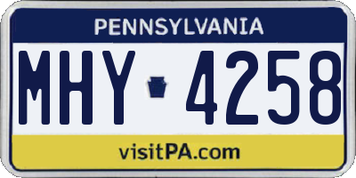 PA license plate MHY4258