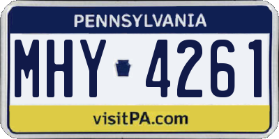 PA license plate MHY4261