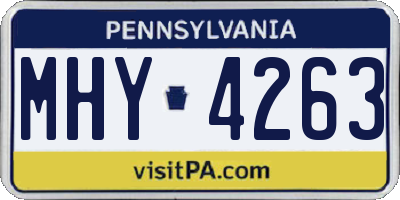 PA license plate MHY4263