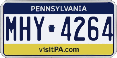PA license plate MHY4264