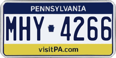 PA license plate MHY4266