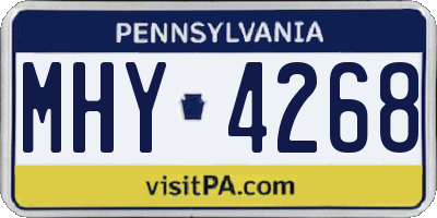 PA license plate MHY4268