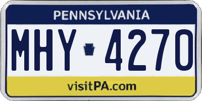 PA license plate MHY4270
