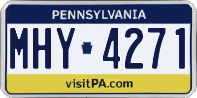 PA license plate MHY4271