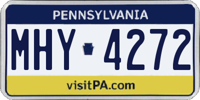 PA license plate MHY4272
