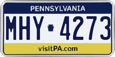 PA license plate MHY4273
