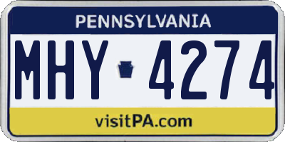 PA license plate MHY4274