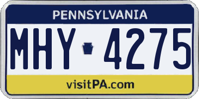 PA license plate MHY4275