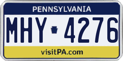 PA license plate MHY4276
