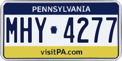 PA license plate MHY4277
