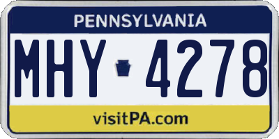 PA license plate MHY4278