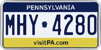 PA license plate MHY4280