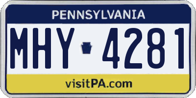 PA license plate MHY4281