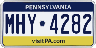 PA license plate MHY4282
