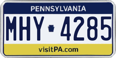 PA license plate MHY4285