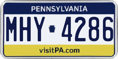 PA license plate MHY4286