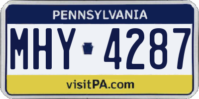 PA license plate MHY4287