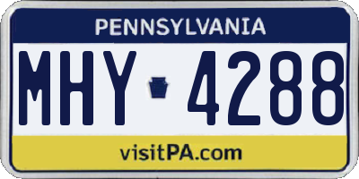 PA license plate MHY4288