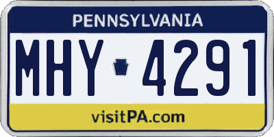 PA license plate MHY4291