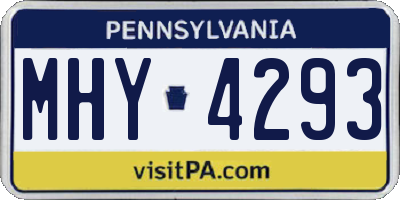 PA license plate MHY4293