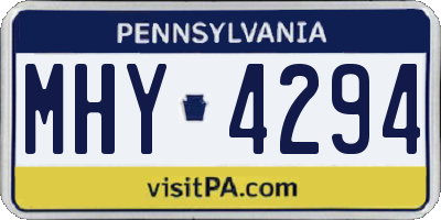 PA license plate MHY4294