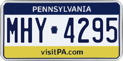 PA license plate MHY4295