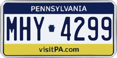PA license plate MHY4299
