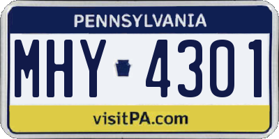 PA license plate MHY4301