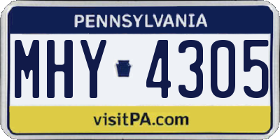 PA license plate MHY4305