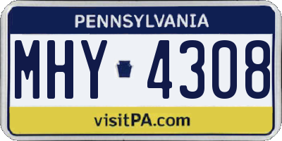 PA license plate MHY4308