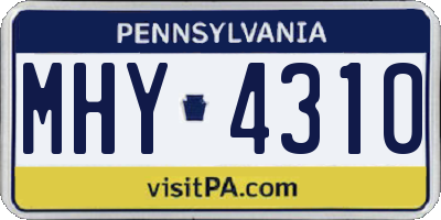 PA license plate MHY4310