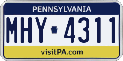PA license plate MHY4311