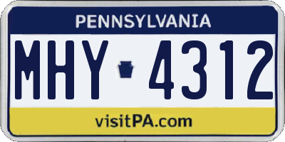 PA license plate MHY4312