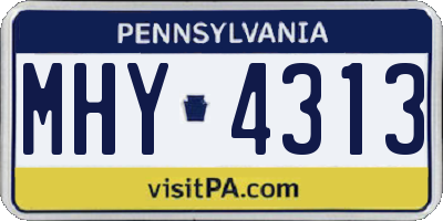 PA license plate MHY4313