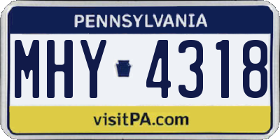 PA license plate MHY4318