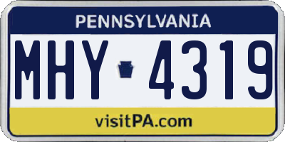 PA license plate MHY4319