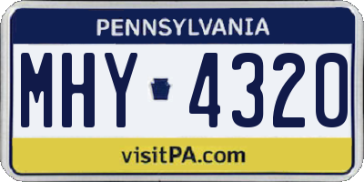 PA license plate MHY4320