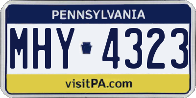 PA license plate MHY4323