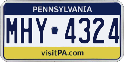 PA license plate MHY4324